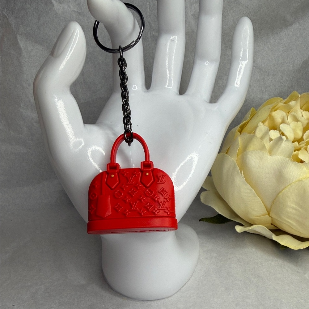 Red Miniature Handbag Keychain